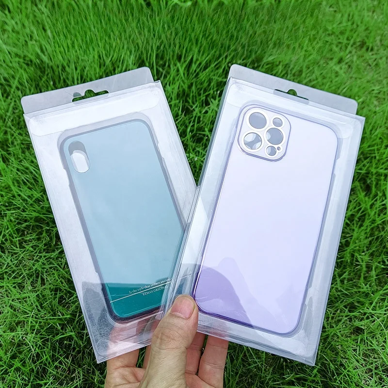 50pcs Transparent PVC Box For Phone Case Packaging With Hang Hole Gift Universal  Protective Plastic Boxes