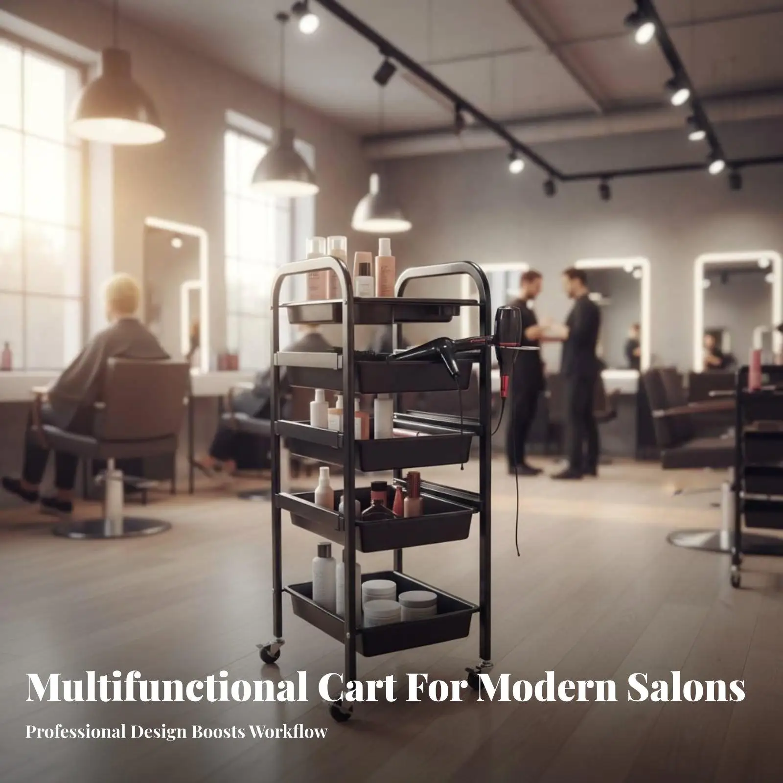 Mobile Beauty Salon Rolling Cart with Pull Out Drawers Hairdresser Tool Trolley for Spa and Barbershop