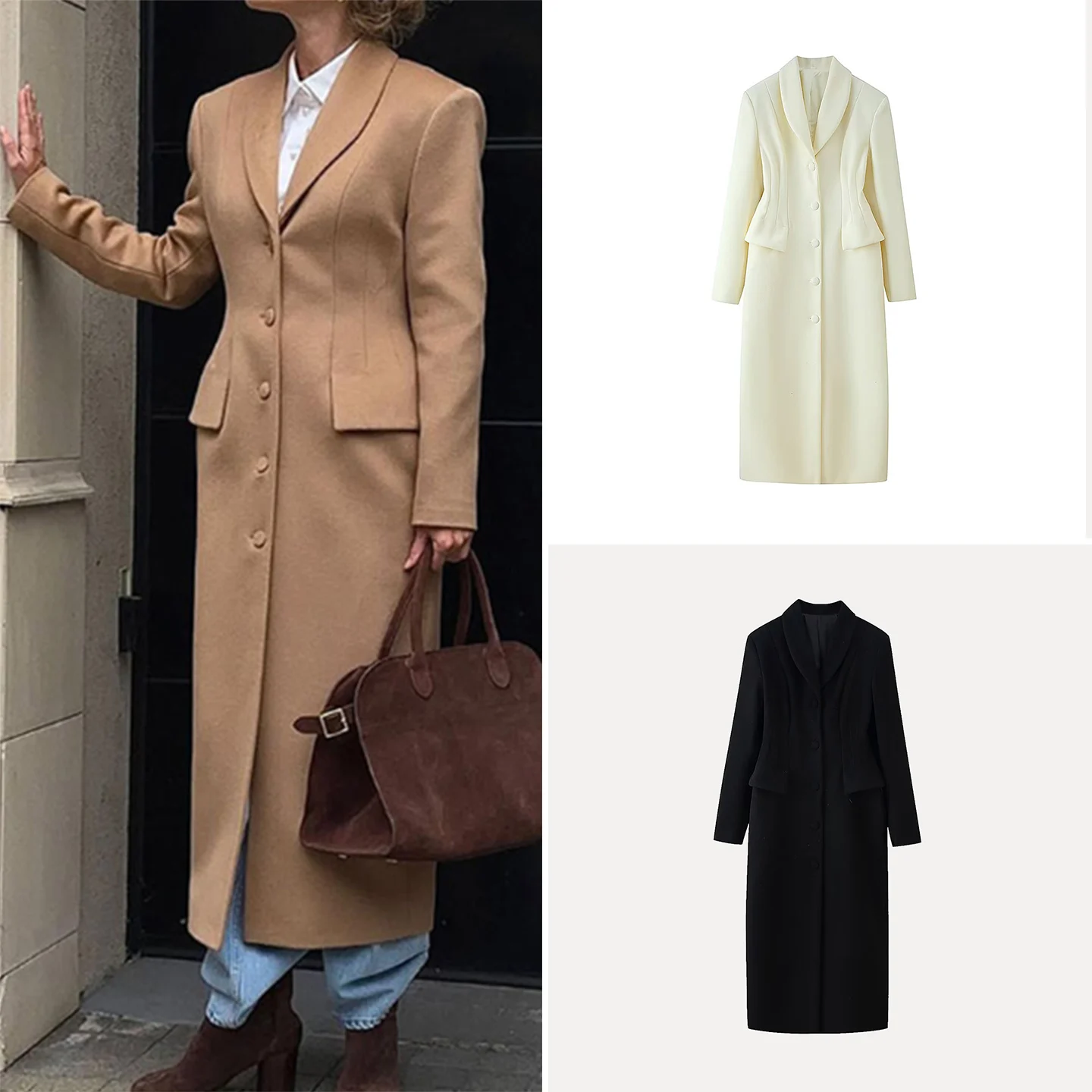 

2025 Autumn New Faion Women's Long Coat Collar Button ket Decorative Personali Meticulous Workmanip Chinese Brand