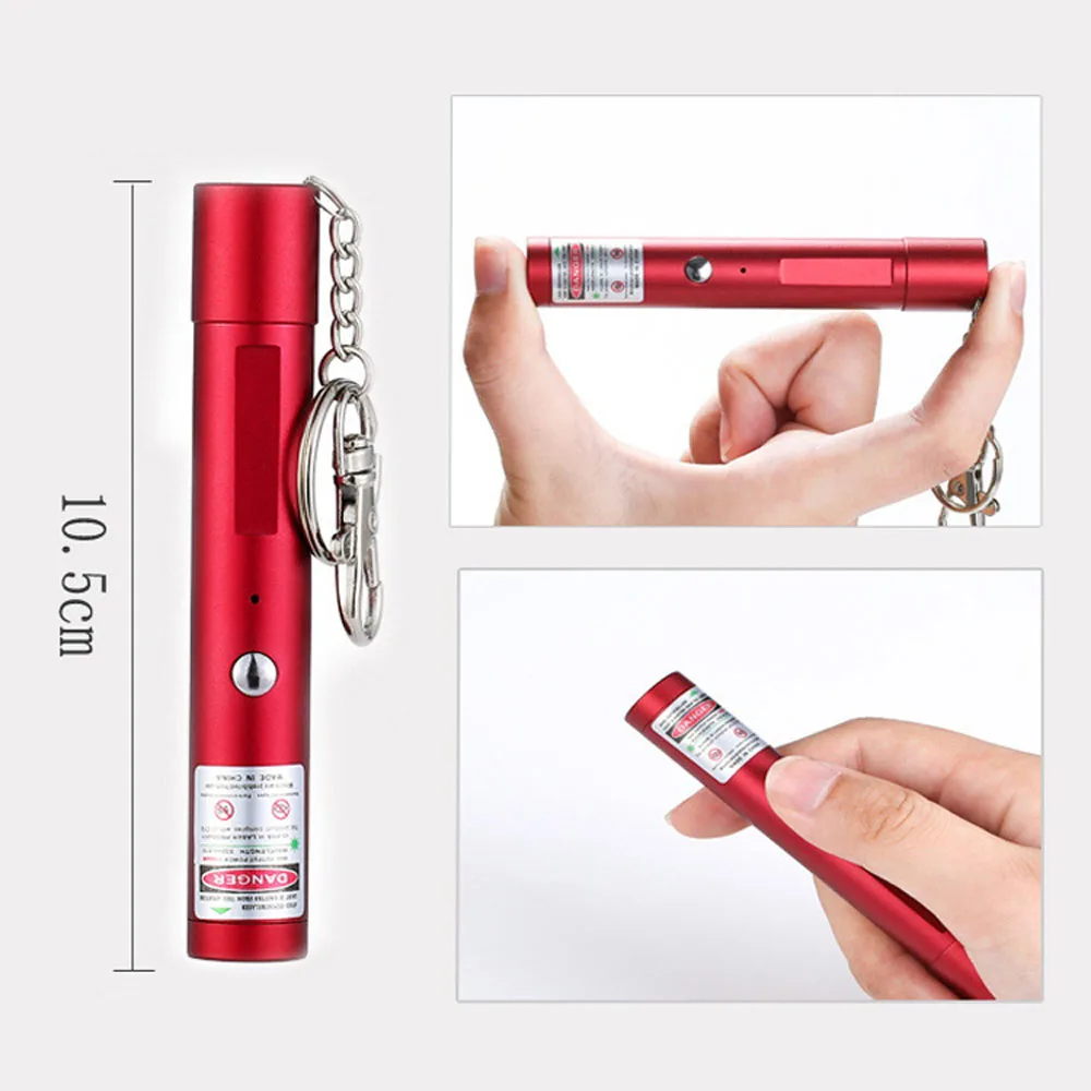 Mini 2 in1 gato chaveiro ponteiro divertido portátil ponteiro laser led tocha de treinamento pet gato cócegas brinquedo lanterna