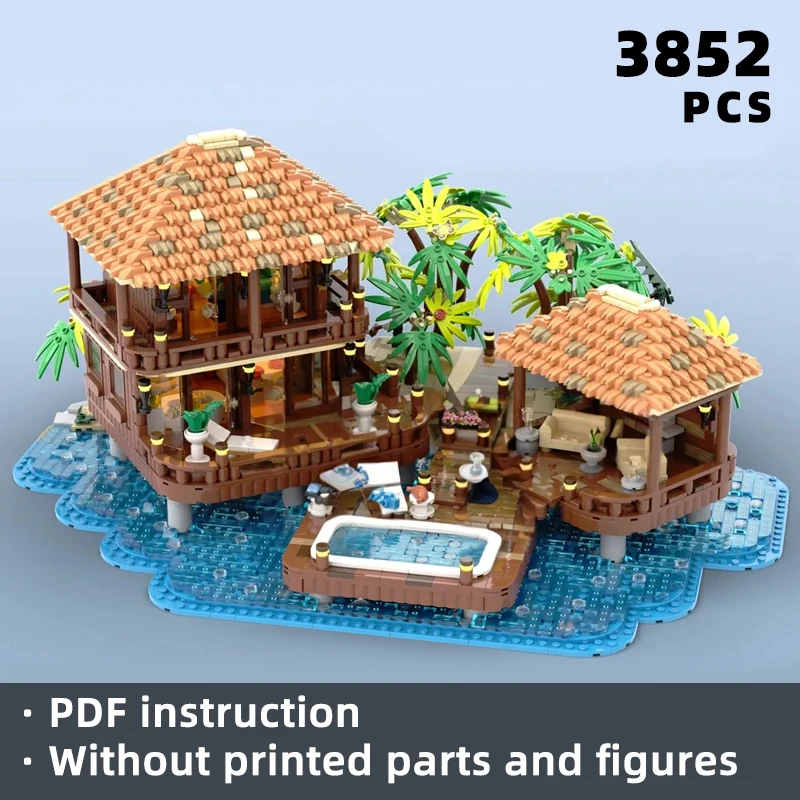 Luxus Malediven Wasser villa Diorama Ziegel Strand Resort Bungalow Block Insel Kurzurlaub Architektur Haus Urlaub Urlaub Reisen