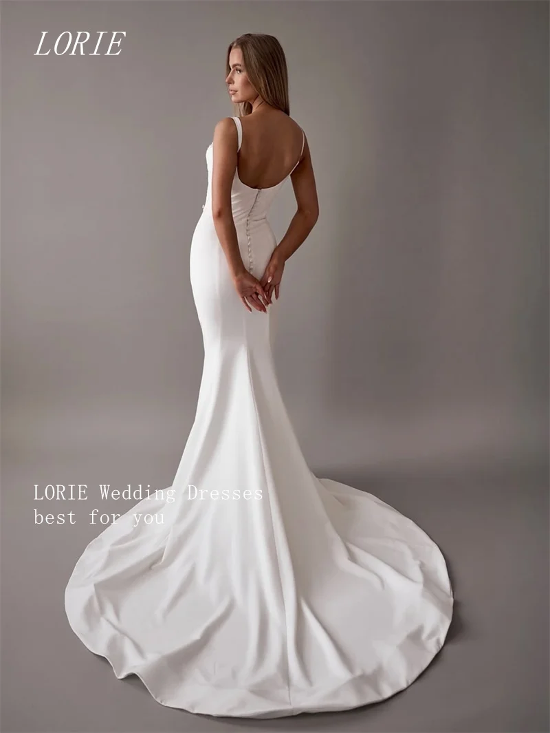 ローリー クラシック マーメイド ウェディングドレス スパゲッティストラップ ブライダルドレス 高級ボタン ウェディングドレス カスタマイズ 2026