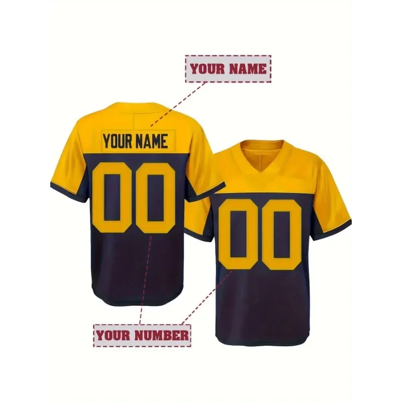 

Customized Name And Number Men's Embroidered American Football Jersey Green Bay Personalized Short Sleeved Breathable Shirt