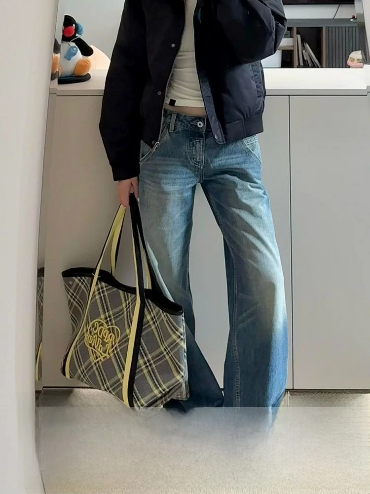 

Ретро-джинсы в американском стиле для женщин, прямые брюки, осень-зима, новинка, стройнящие, для женщин с фигурами типа «груша»