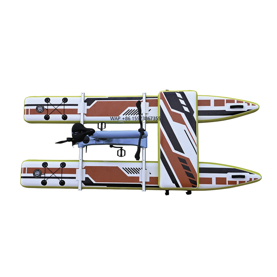 

New Product Outdoor Waterplay 3.2m Single Water Bicycle Inflatable Water Bike Pontoon with Pedal