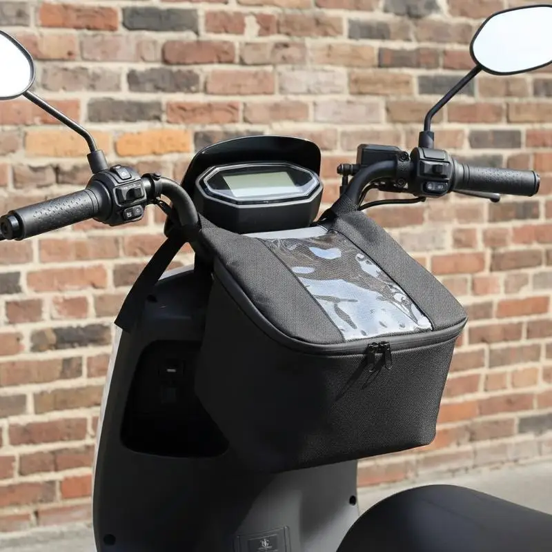 SUSU 1PCS Motorcycle Front Dashboard Bag Visual Touch Screen Phone Motorbike Hanging Storage Bag Cycling Accessories