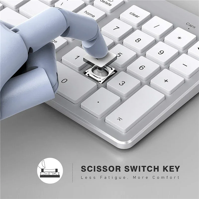 Type-C Charger Micro Charger Ultra Slim Wireless Bluetooth Keyboard for Mac OS/iOS/iPad OS Rechargeable Key Board for MacBook