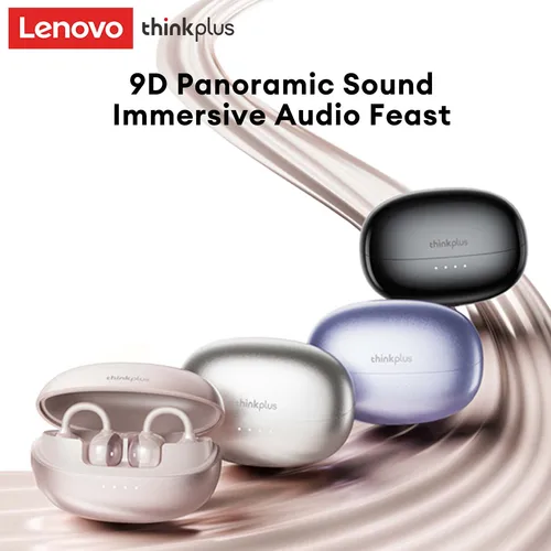 Imagen 2 del producto Original Lenovo LK6 Clip de oreja auriculares inalámbricos Bluetooth ENC HD llamada reducción de ruido auriculares deportivos de larga resistencia