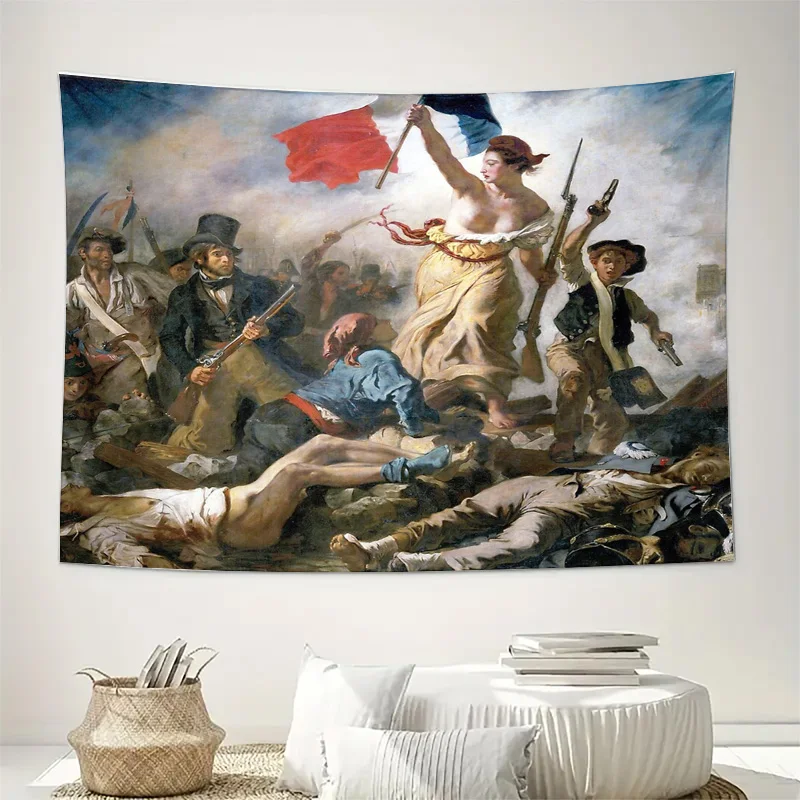الثورة الفرنسية نسيج جدار ديكور فني للمنزل اللوحة التاريخية خمر رمي بطانية غرفة النوم الجمالية الجدار الشنق هدية
