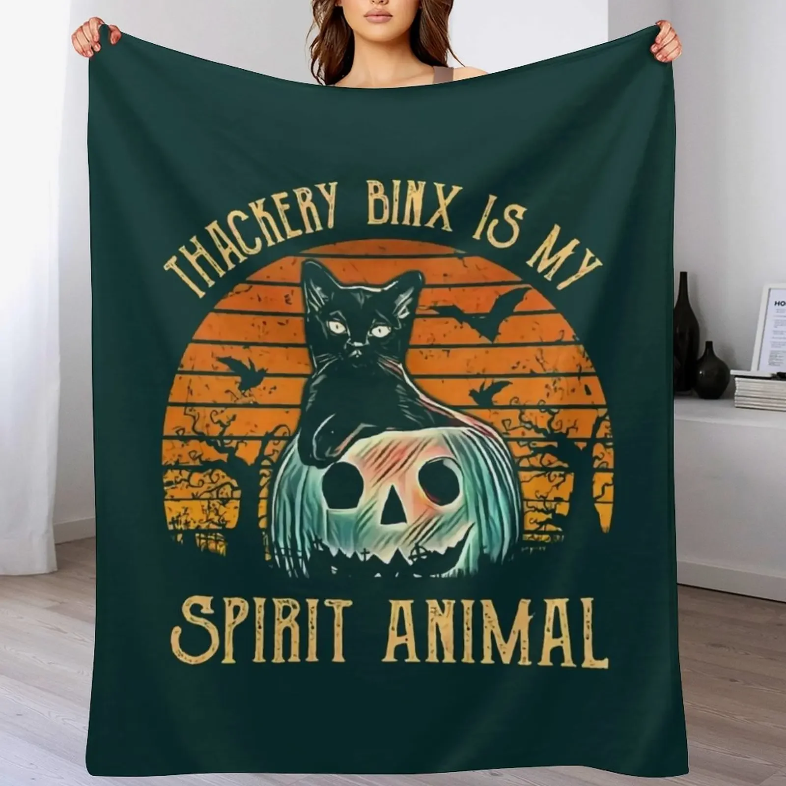 Thackery Binx is My Spirit Animal Throw Blanket Lightweight Cozy Blanket for Bed Sofa