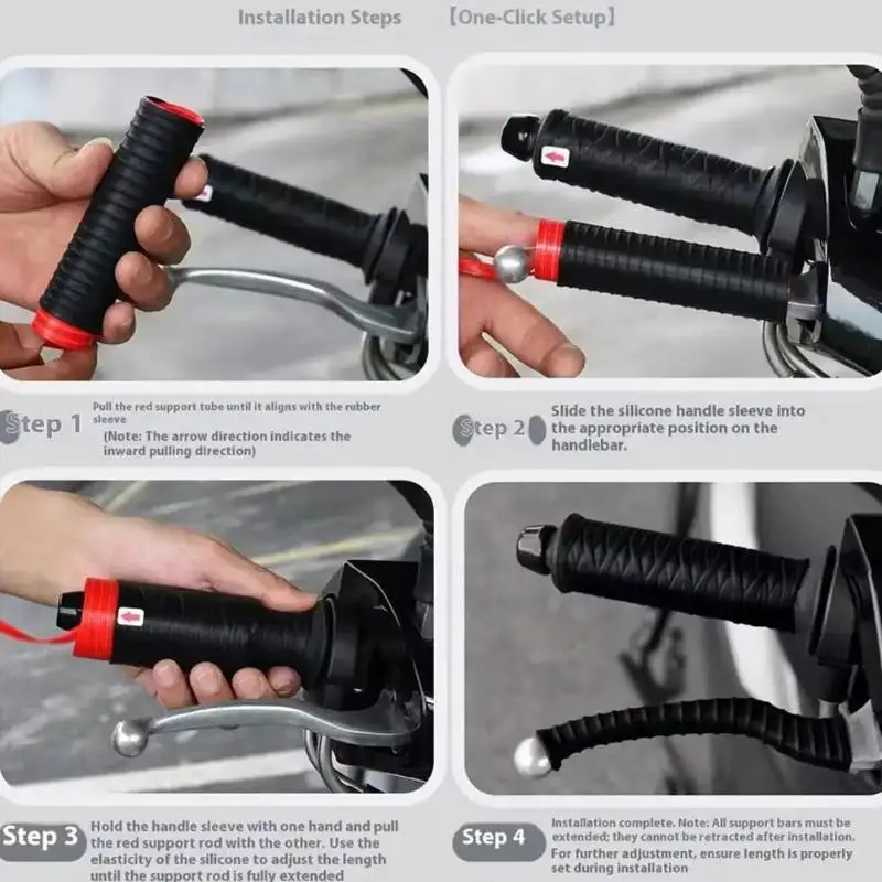 Silicone Anti-Slip Handlebar Grips Set for Bicycles with Horn & Brake Covers Durable for Outdoor Sports Cycling