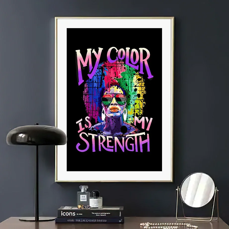 Fashion Colorful Girl Wall Art Slogan Canvas Painting Barber Shop Posters Bar Club Prints Home Decor Pictures For Living Room