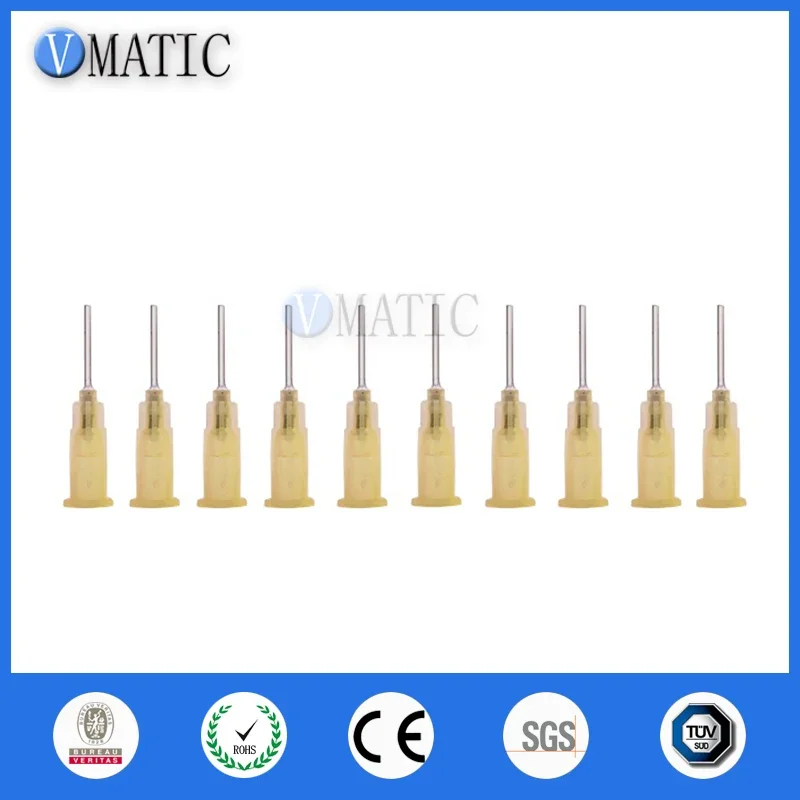 무료 배송 100 개 유백색 분배 바늘 주사기 팁 바늘 1/2 인치 길이 19 게이지 주사기 무딘 팁, 주사기 바늘 노란색