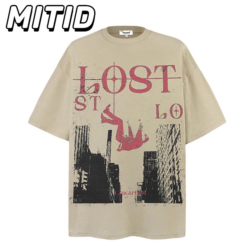 

Мужские футболки из чистого хлопка Y2k, уличная одежда, повседневные топы с круглым вырезом и короткими рукавами, футболки большого размера, летние модные футболки с графическим принтом