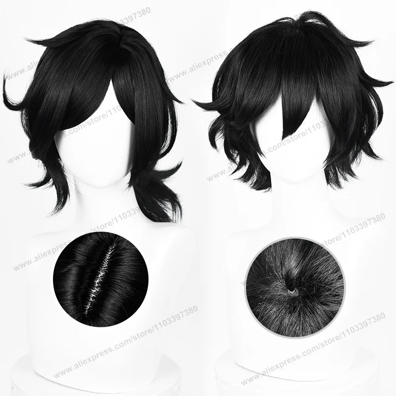

Andy Cosplay Wig Short Black Man Wigs Anime Leyley Cosplay Wig Woman Halloween Heat Resistant Synthetic Hair