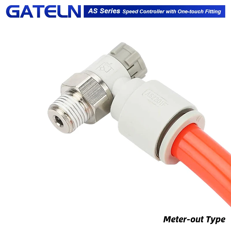 AS1201F AS2201F 3201F Speed Controller with One-touch Fitting Meter-out Throttle valve Pneumatic fitting