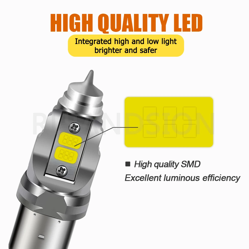 Ruiandsion 1 قطعة السوبر مشرق 12000LM BA20D LED H4 المصباح دراجة نارية بدوره أضواء لمبة ضوء مرحبا/لو شعاع تيار مستمر 8-24 فولت مصباح 6000 كيلو ATV