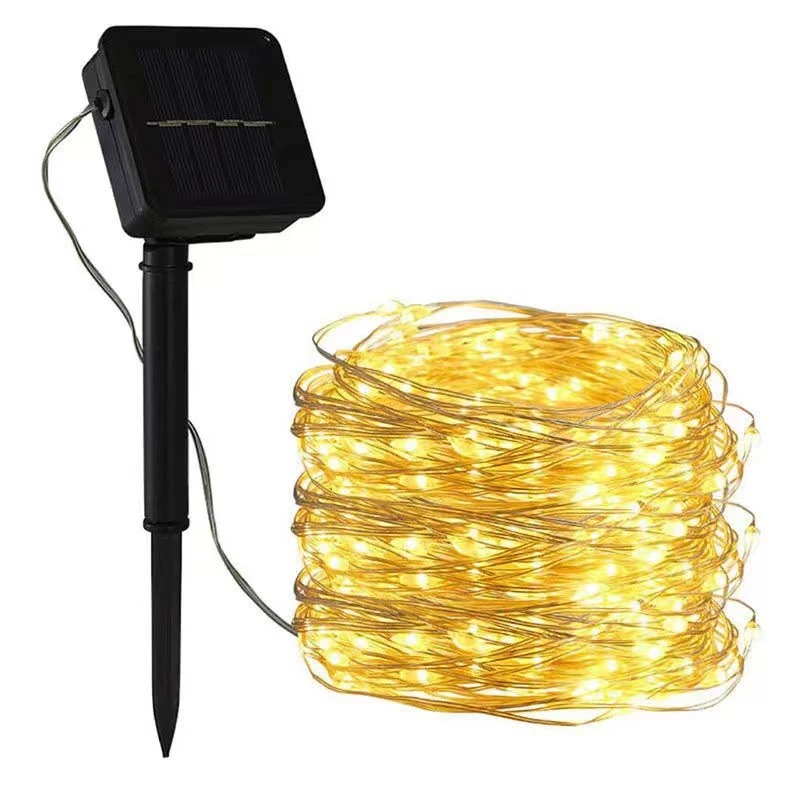 Solar Copper Wire Lamp String 8 Function To Insert Color Lights Decorative Atmosphere Lights