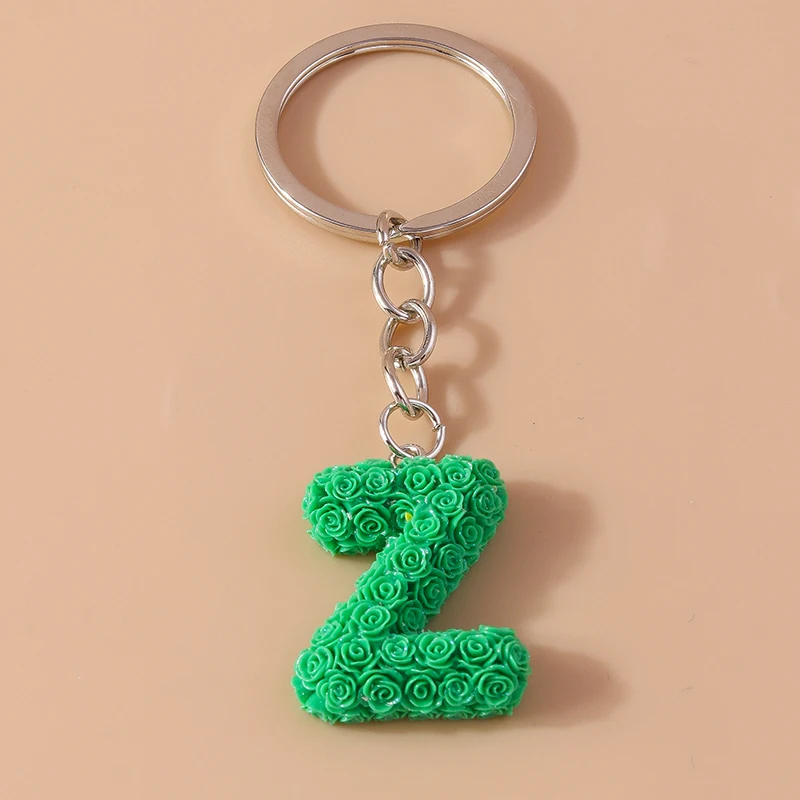 Modische, bunte 26 Buchstaben-Anhänger A-Z für Schlüsselanhänger, Handtaschenanhänger, Schlüsselringe, DIY-Schmuckzubehör für Damen und Herren – Detail 28