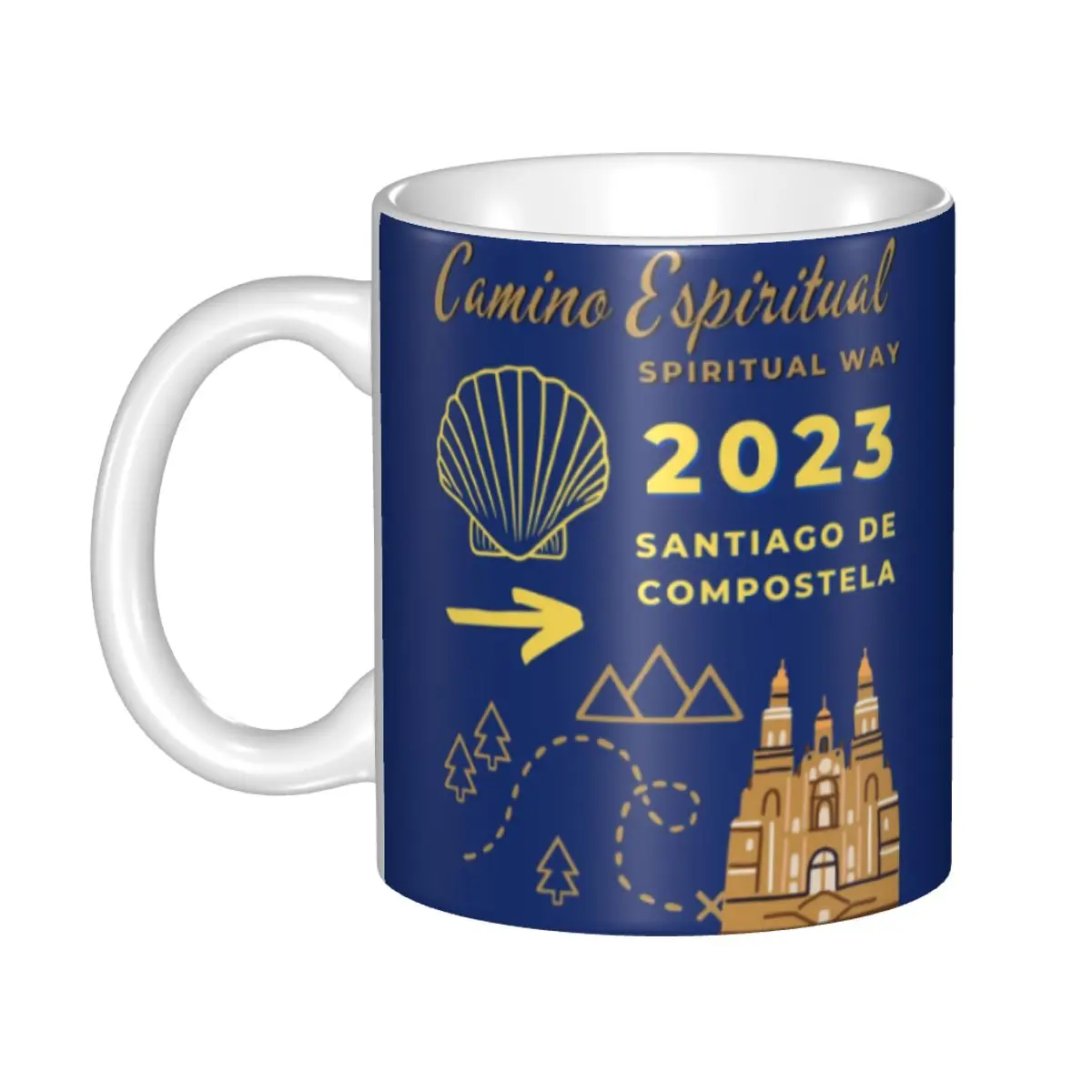 

Camino Espiritual Santiago De Compostela Spiritual Way Coffee Mugs DIY Customized Ceramic Milk Tea Mug Cup