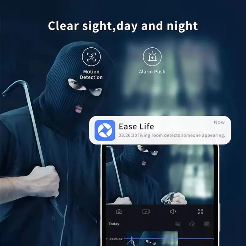 1080P Security Camera Indoor, Pet Camera With Ease Life APP, Foldable Baby Camera For Home Security view 6