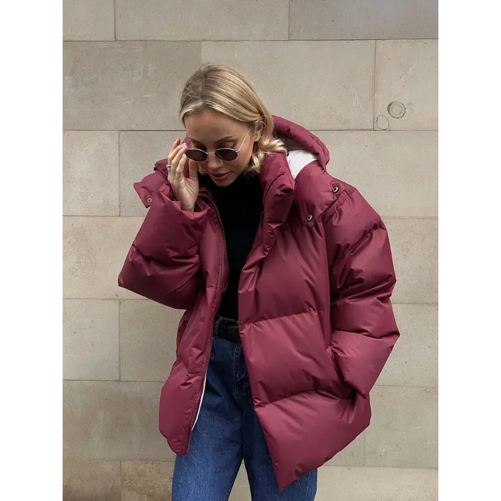 Casual New Hooded Thick Jacket Women Winter Fashion Parkas Coat Vintage Bread Outwear Office Ladies Warm Cotton Puffer Jackets