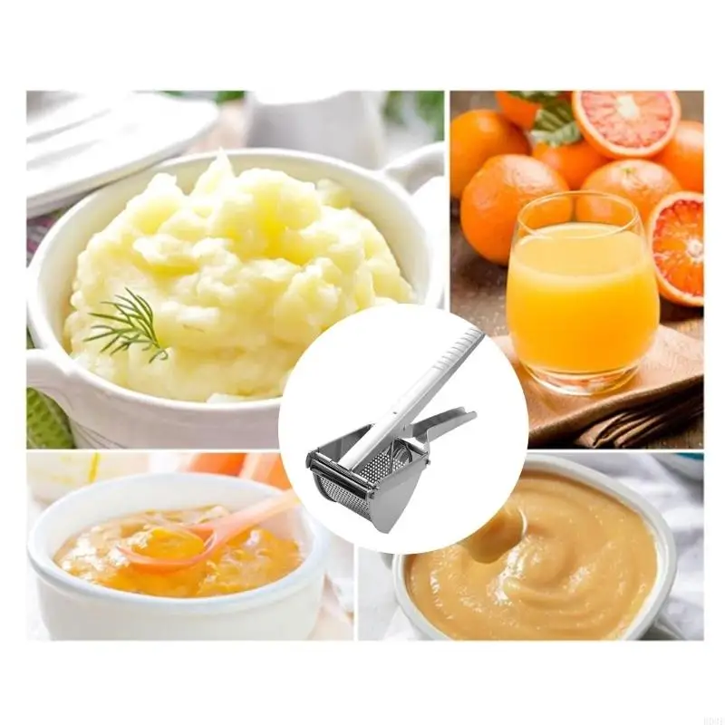 Durable rustless Potato Press With Extended Handle For Smooth Puree And Tender Vegetables Like vegetable Carrot Cauliflower B03E
