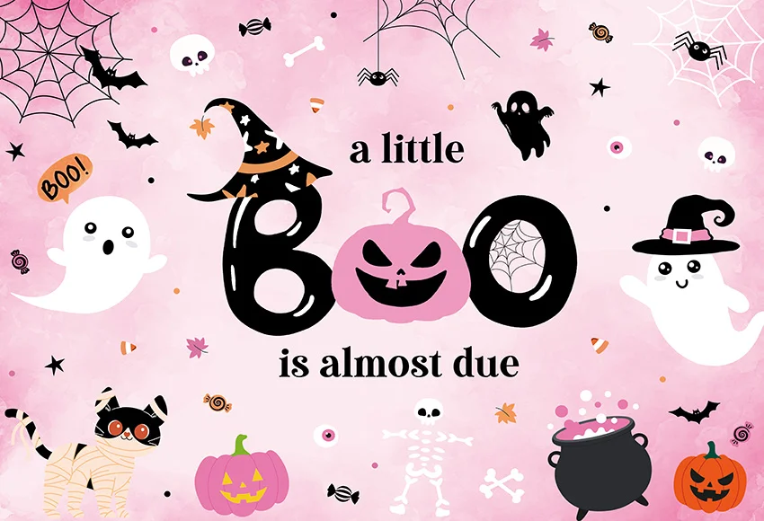 Хэллоуин детский душ фон ужас тыква ведьма летучая мышь паутина призрак ребенок первый день рождения портрет фото фон Декор