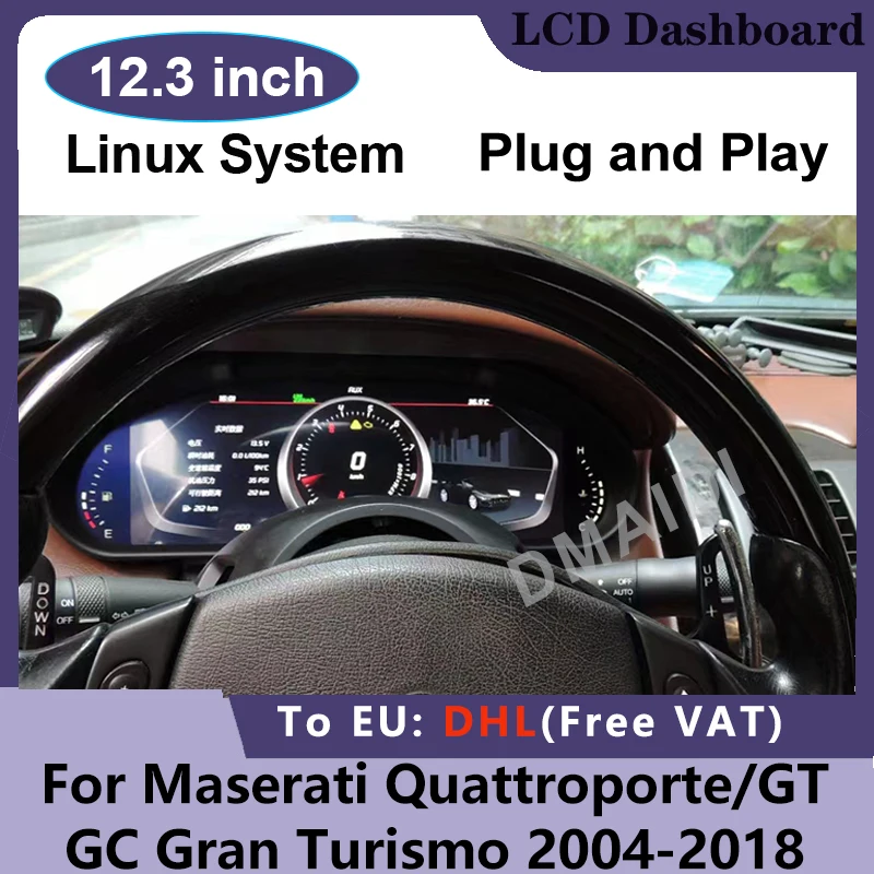 

12.3 Inch Linux LCD Dashboard For Maserati GT GranTurismo Quattroporte 2004-2018 Car Ditigal Cluster Display Virtual Cockpit