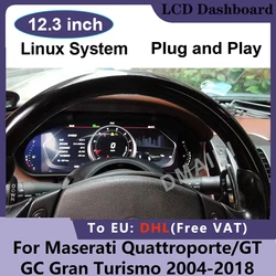 12.3 Inch Linux LCD Dashboard For Maserati GT GranTurismo Quattroporte 2004-2018 Car Ditigal Cluster Display Virtual Cockpit