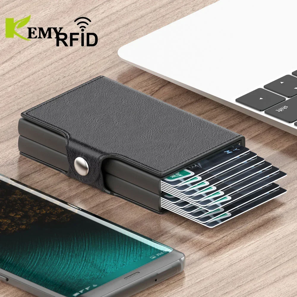 

2025New product Rfid Men Leather Wallet Money Bag Short Male Card Holder Wallet Small Black Clutch Wallet Purse Vallet Billfold