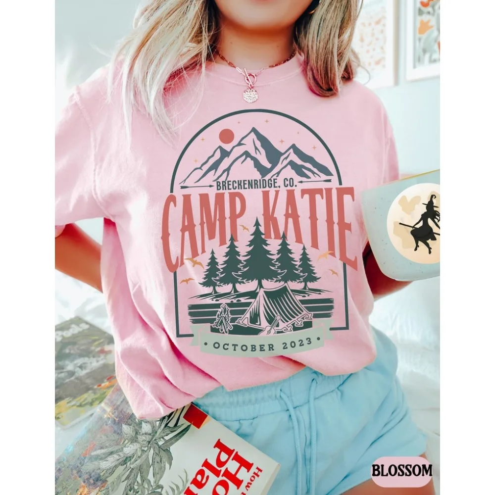 Camp Bachelorette Shirt Camping Bachelorette Party Shirts Mountain Bride Tee Retro Lake Themed Bridal Party Gifts Hiking Tees