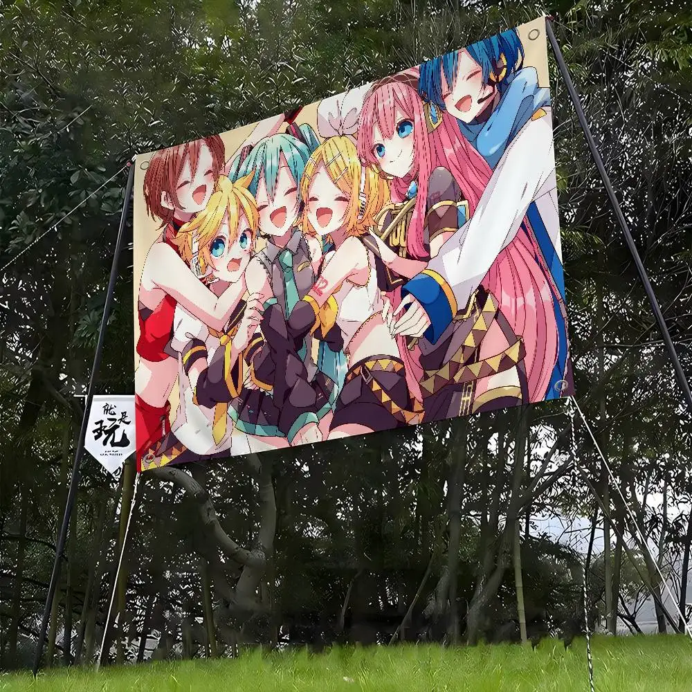 K-Kagamine-Len Cartoon Flag Art Science Fiction Room Home Decor Wall Hanging Home Decor Banner