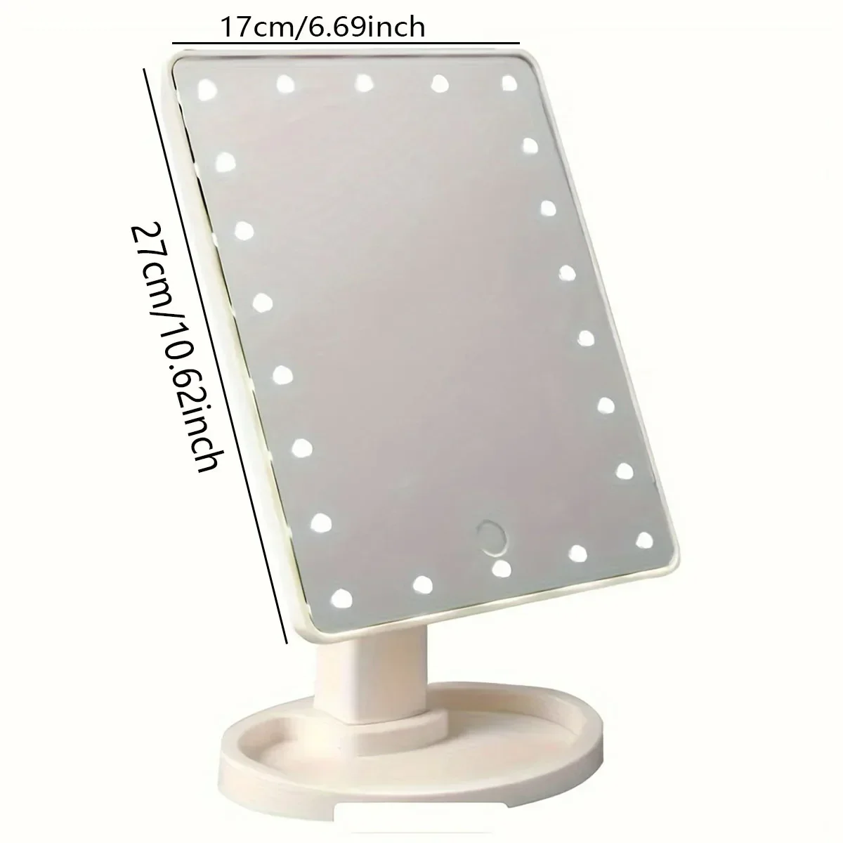 Specchio di bellezza 1PC-LED con funzione luce notturna: sensore tattile, supporto rotante e archiviazione integrata, regalo ideale per gli amanti del trucco