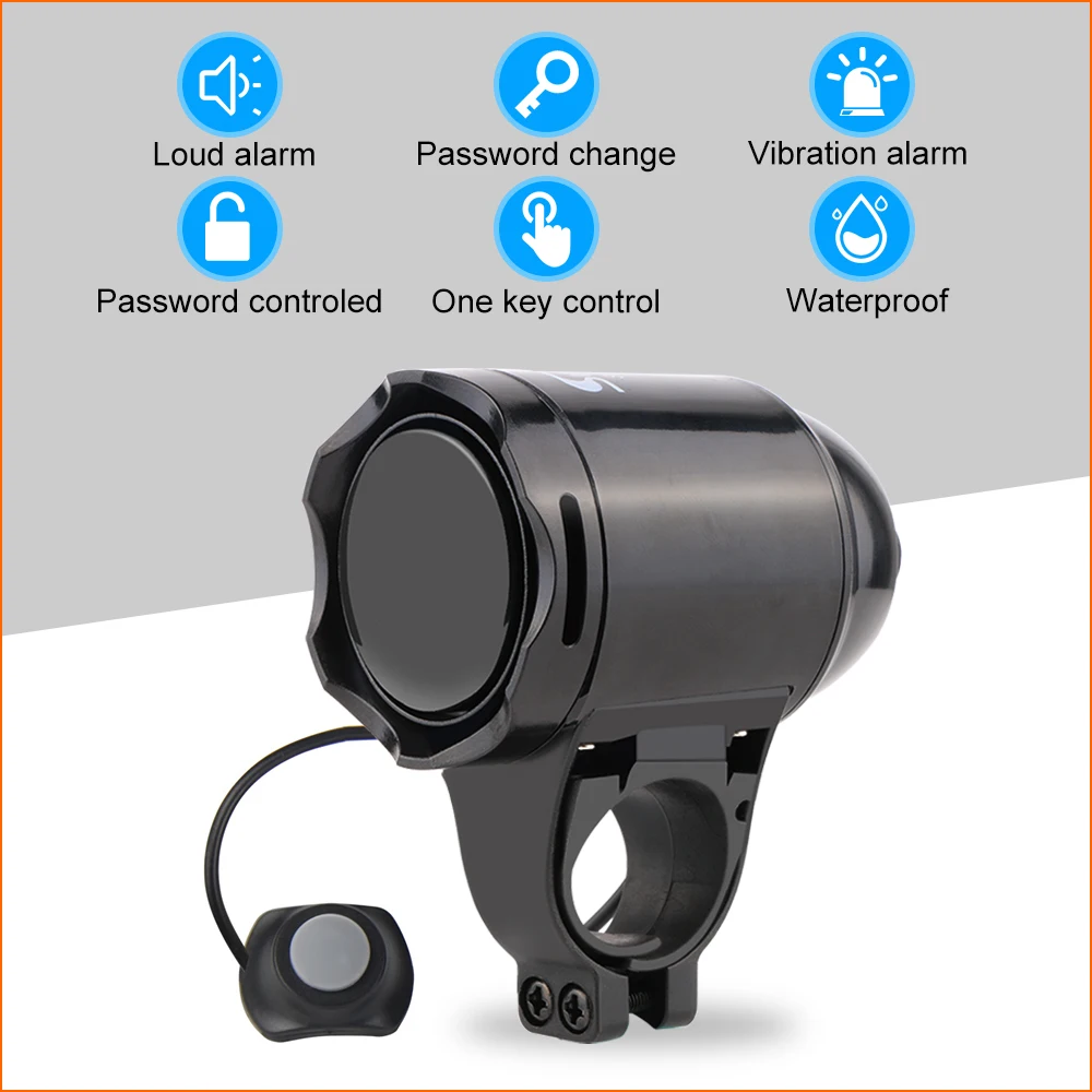 SUNDING SD-603 Waterproof Loud Cycling Electric Bicycle Horn Password Bike Handlebar Ring Bell Alarm Cyclist Accessories Speaker