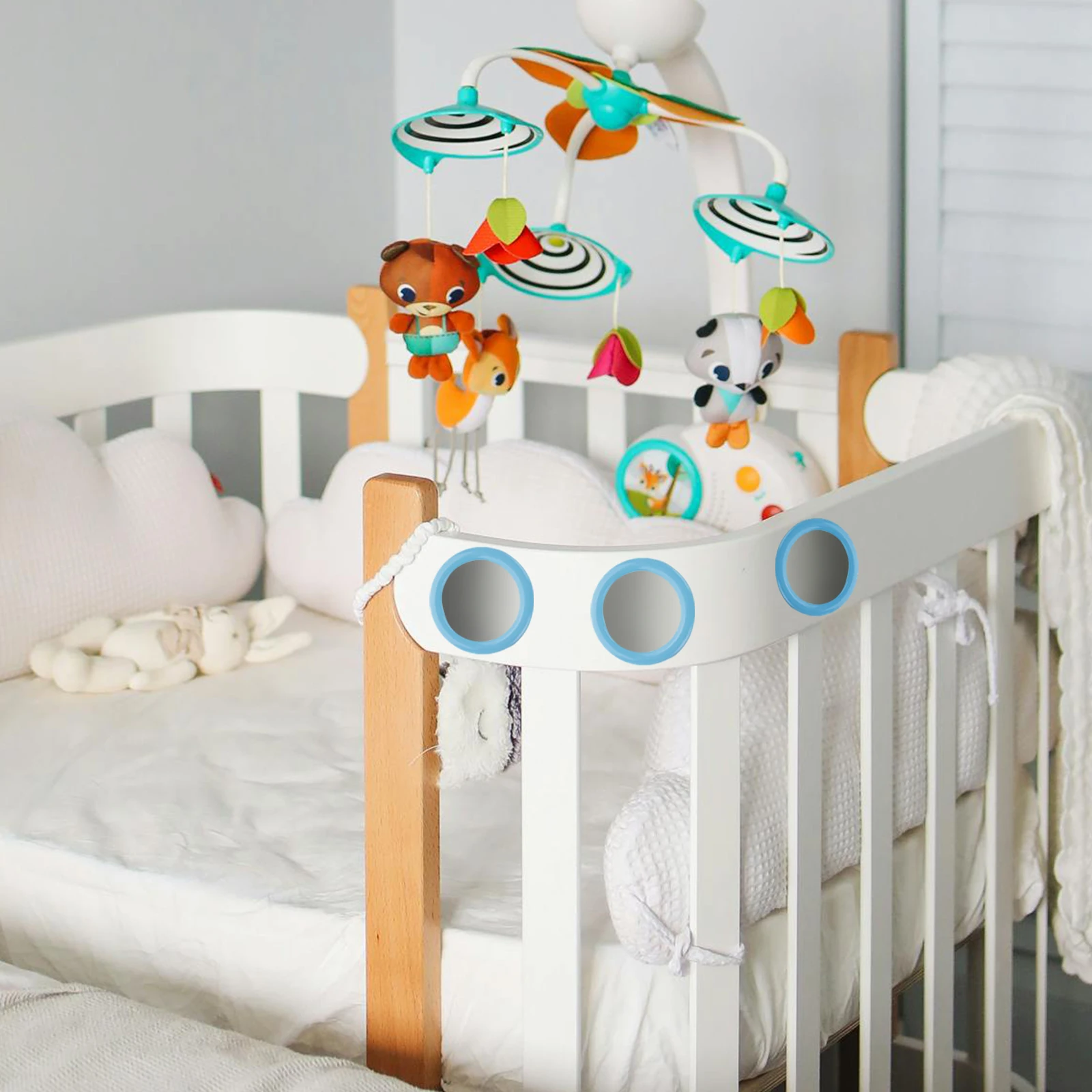 

Portable Infant Bed Plastic O Rings Baby Bunk Bed Rails Ring Blue ABS Kids Safety Guard Circle Durable Material Easy