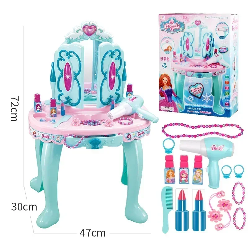 

Children's Home Simulation Dressing Table Multi Functional Dreamy Makeup Table Set Girls' Makeup Toys