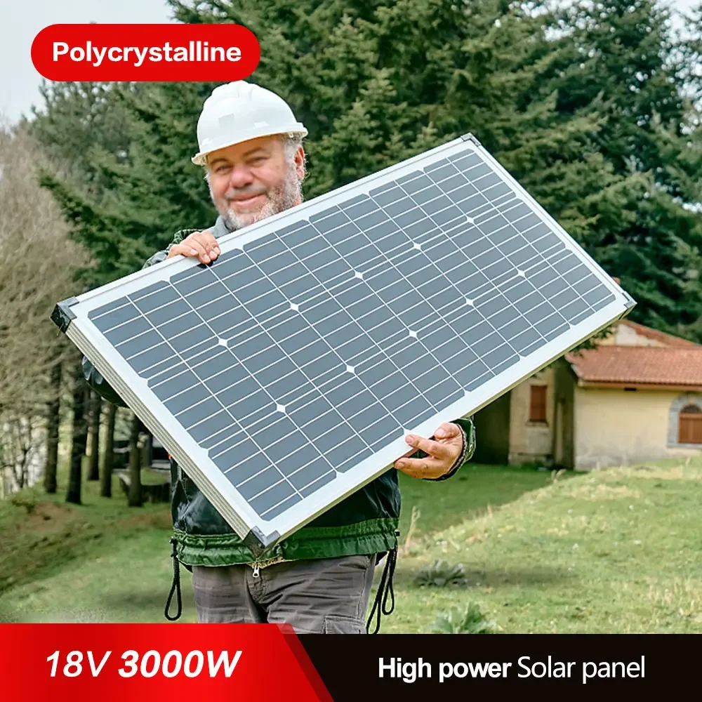3000W Solar Panel 18V High Efficiency Portable Power Bank Flexible Charging Outdoor Solar Cells photovoltaic For Home/Camping
