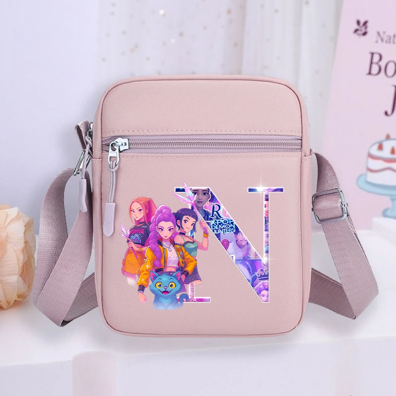 

Kpop Demon Hunter Crossbody Bag for Women Cute Letter A-Z Shoulder Bags Girls Outdoor Sports Messenger Pouch Travel Purse Gift