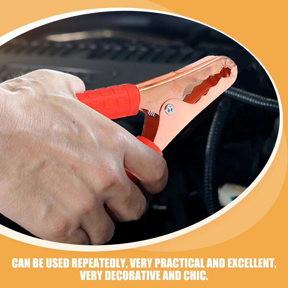 

2Pcs Heavy Duty Jumper Cables Car Cable Automotive Booster Wire Kit Durable Copper Material Emergency Tool