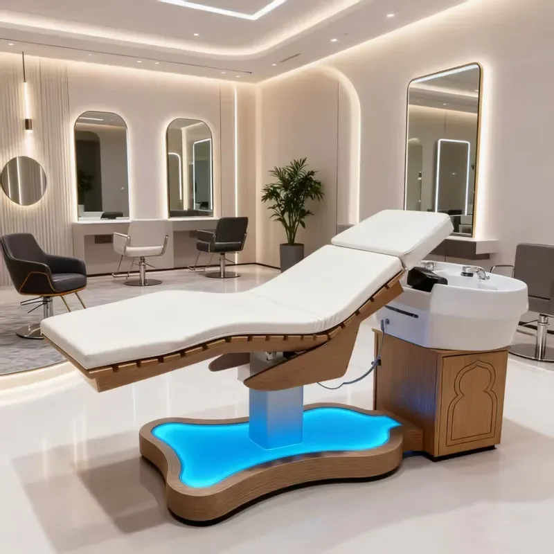 Modern Portable Electric Ceramic Shampoo Chair for Salon Spa Hospital Hotel and Workshop Use
