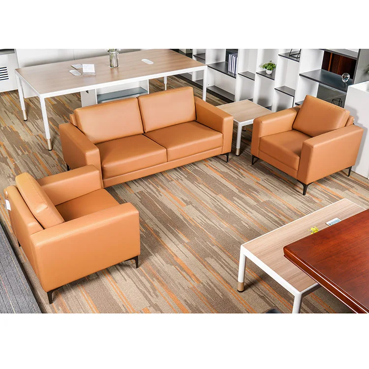 Offices Furniture Leather Pu Modern Reception Visitor Room Design Executive Offices Waiting 3 Seat Office Sofapromote sales