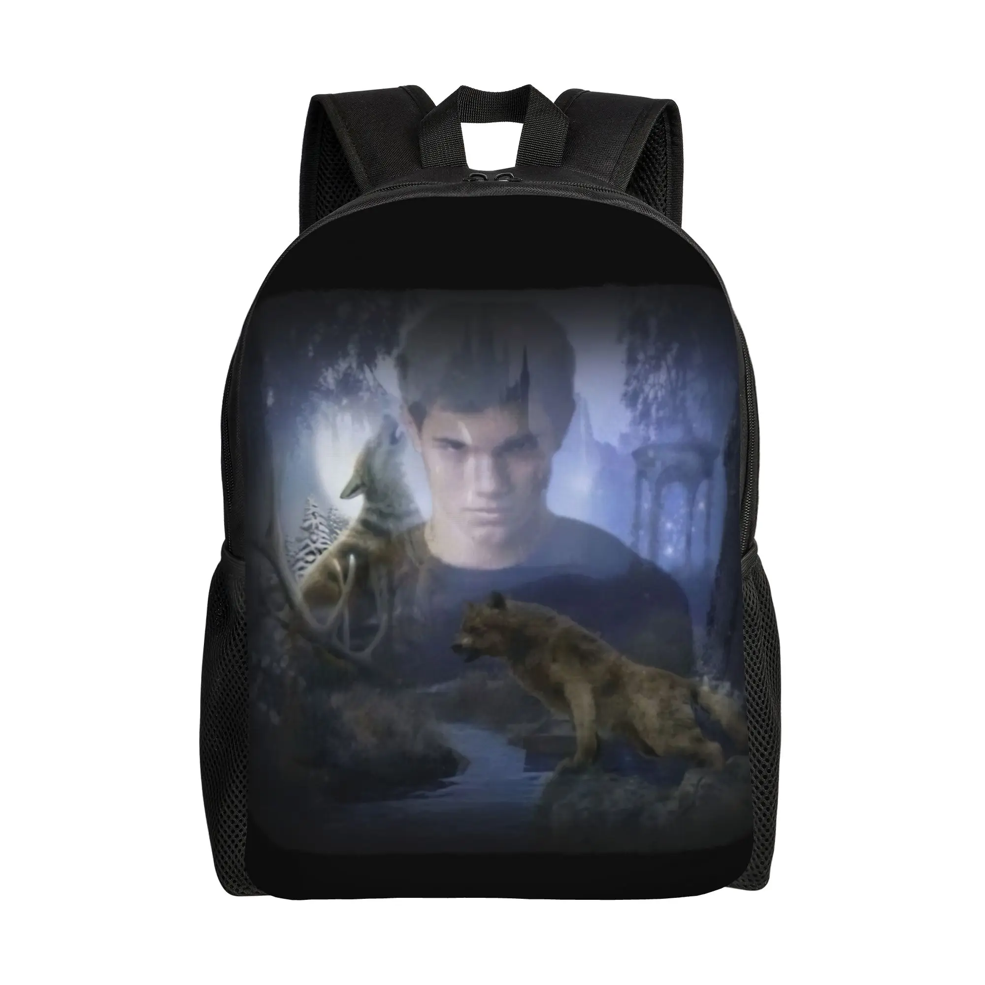 

Funny Wolf Team Jacob Twilight Movies Backpack Camping Backpacks Boy Design Soft High School Bags Modern Rucksack