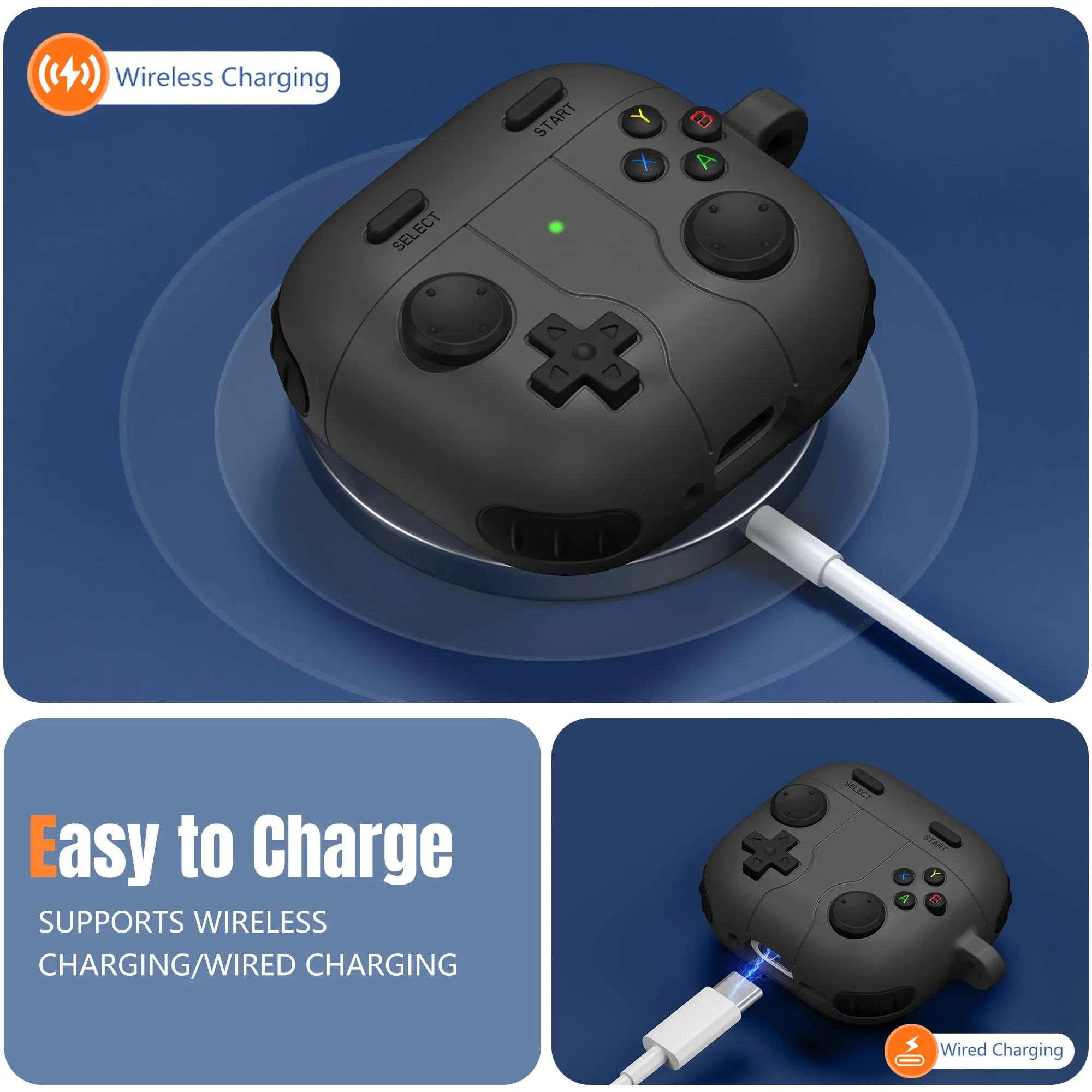 Funda de juego para AirPods 4, funda con Kit de limpieza y llavero, bonita y divertida funda protectora de silicona suave a prueba de golpes para AirPods 4