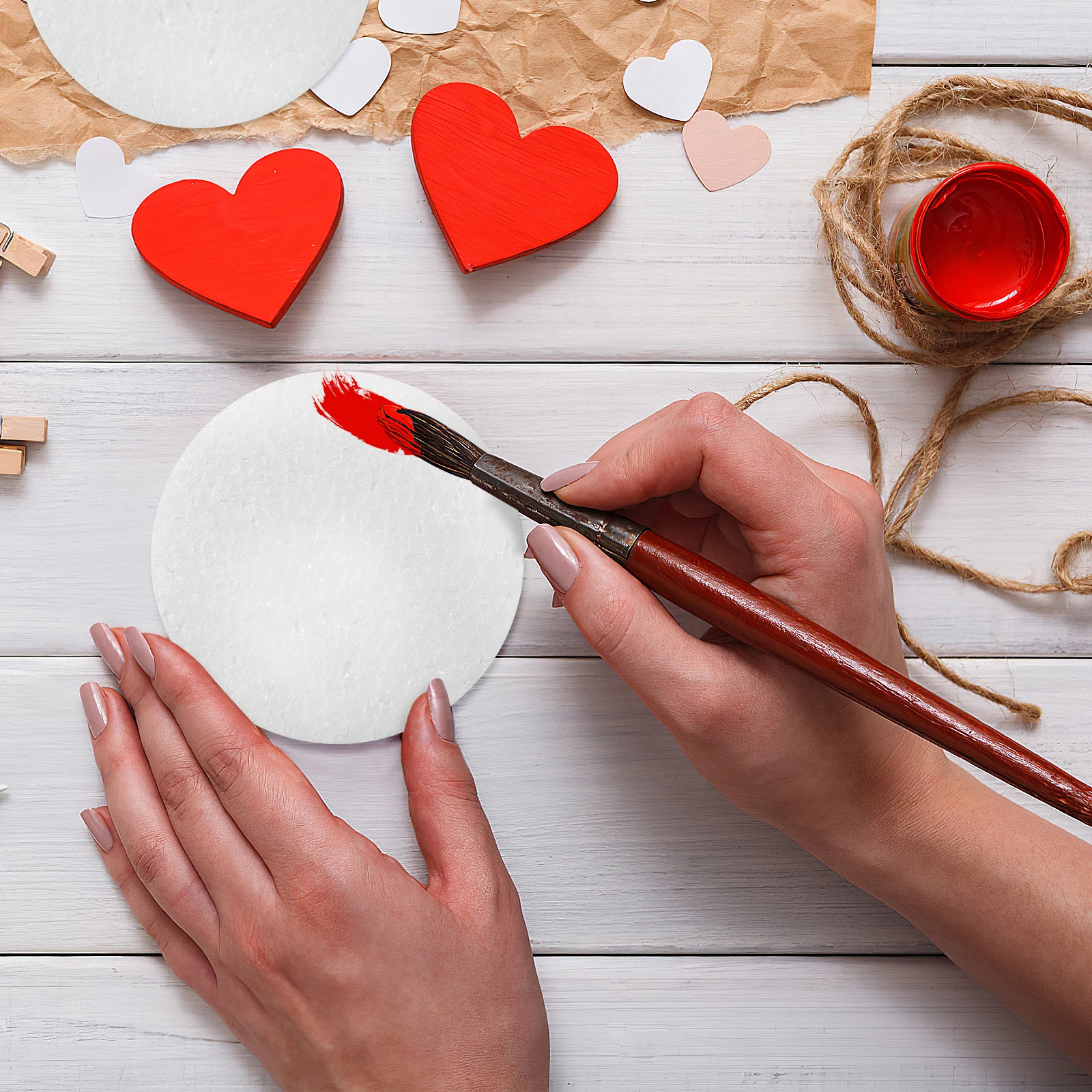 18Pcs Wedding Foam Cylinder Round Circles Polystyrene Discs Foam Circles Handcraft Plates Cake Foam Blocks Cake Decorating Prop