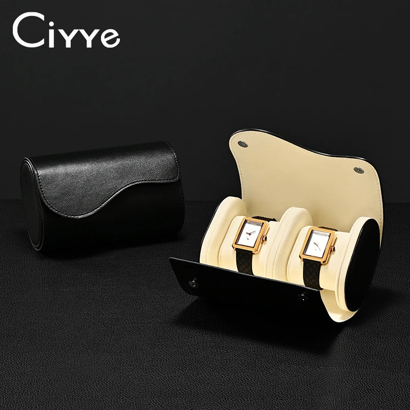 

Ciyye винтажная кожаная дорожная коробка для часов с 2 слотами, портативная сумка для хранения часов, органайзеры для часов, мужской реквизит для хранения часов