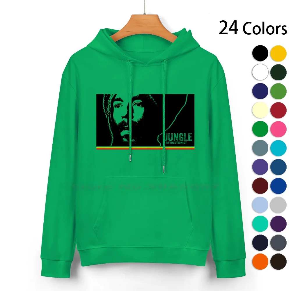 Jungle Revolutionist Pure Cotton Hoodie Sweater 24 Colors Junglist Dnb Drum And Bass Dub Step Ragga Regga Rebel Mc Naf4d Music