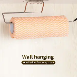 1/2 قطعة معلقة المتداول حامل تخزين الورق بدون لكمة منشفة الحمام الرف المطبخ مسح الرف رفوف منظم المنزل أفضل 8 حاملات لفائف المطبخ - رقم 4