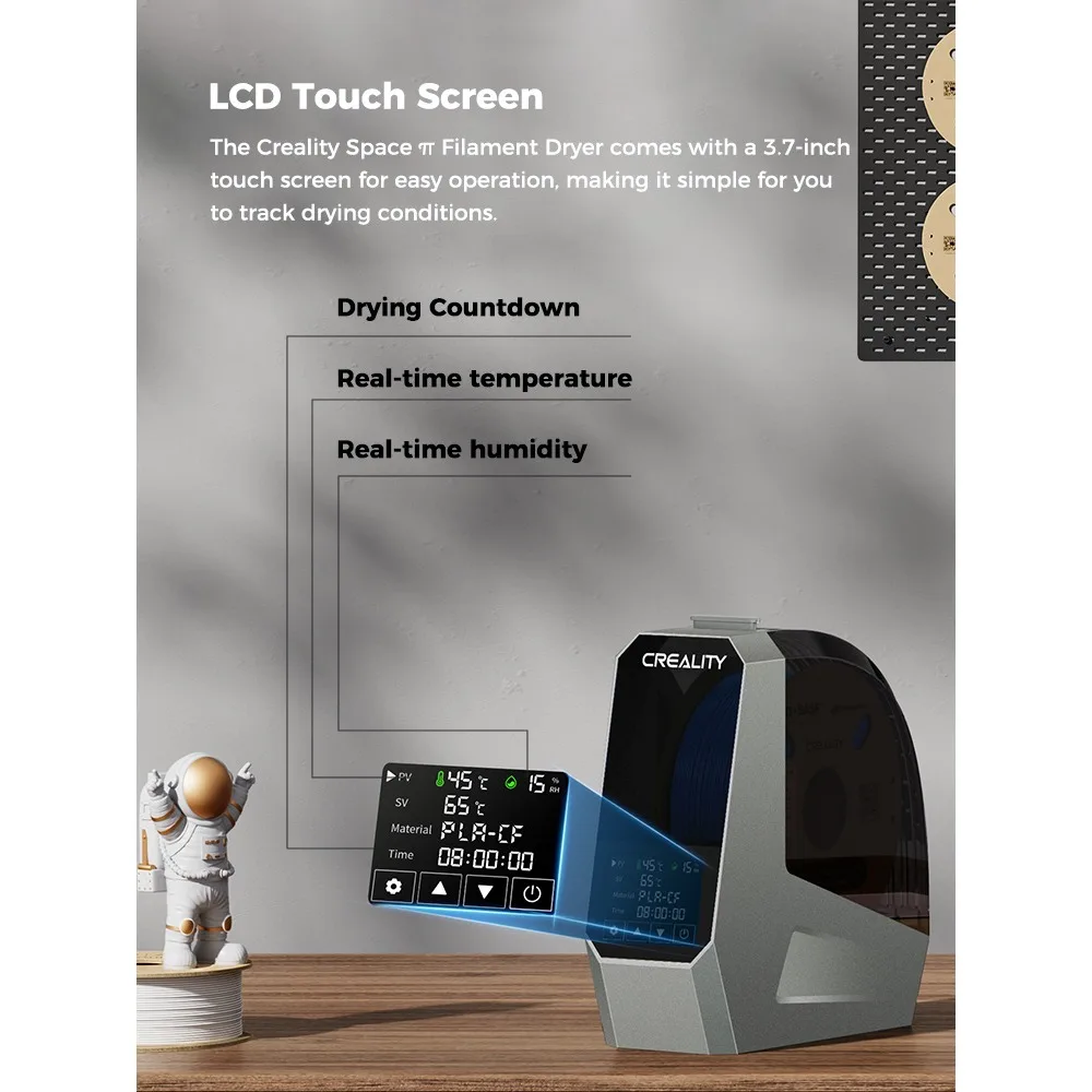 CREALITY Space Pi フィラメント ドライヤー 温度調節可能 360 ° 熱風