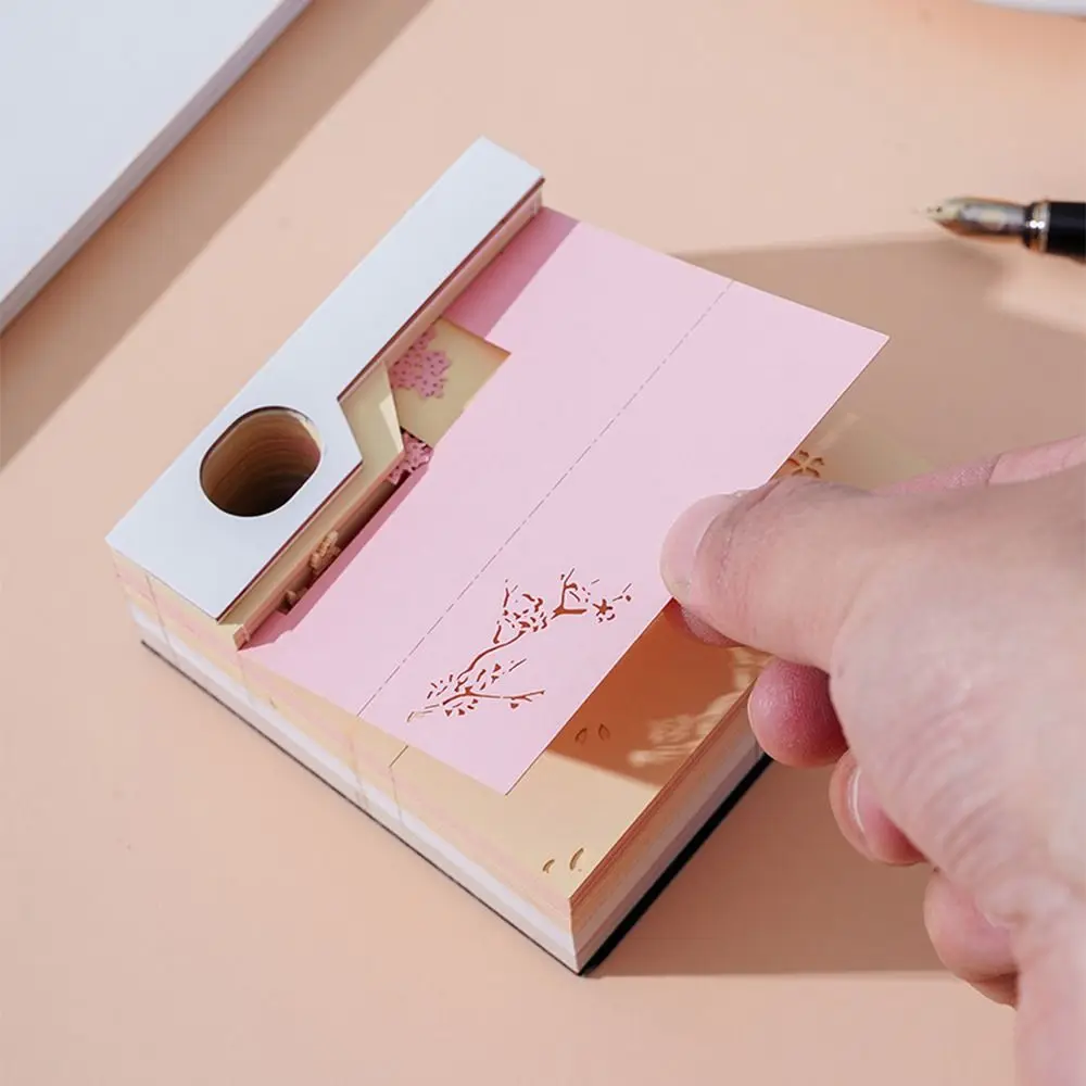 Message Paper 3D Rabbit Memo Note Self Sticky Post Memos Rabbit Sticky Notepad Hand-tear 3D Carving Crafts